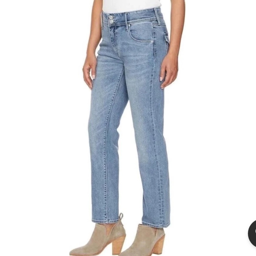 Hudson Women's Hi-Rise Straight Jean, Premium Stretch Denim, Icy Blue, 12/32